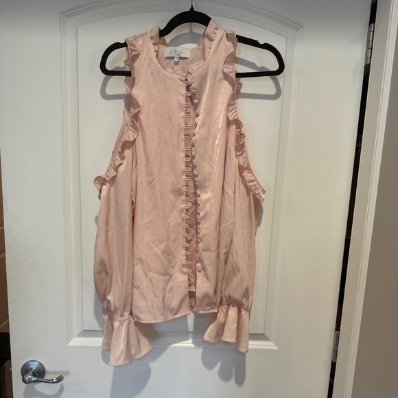 L'academie Pink open shoulder blouse - Picture 1 of 5